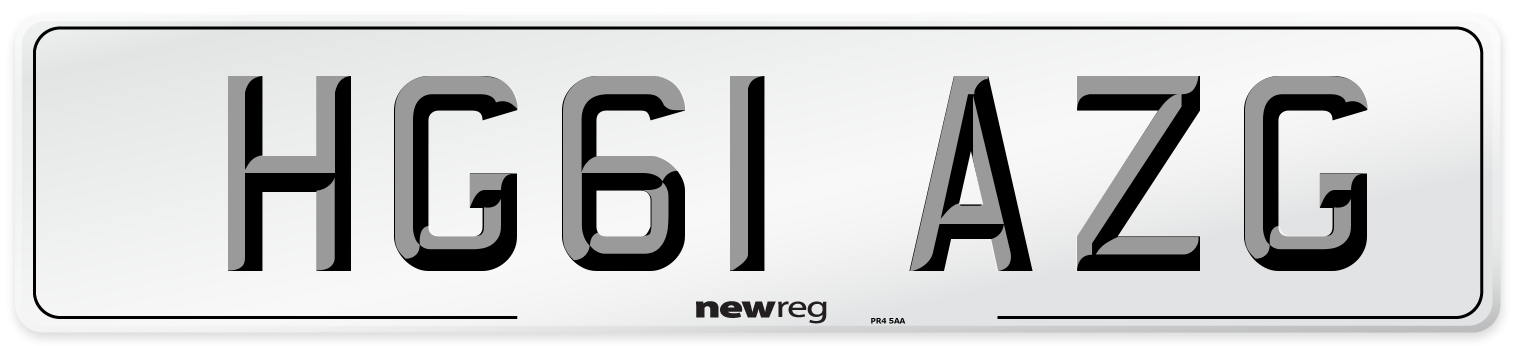 HG61 AZG Number Plate from New Reg
